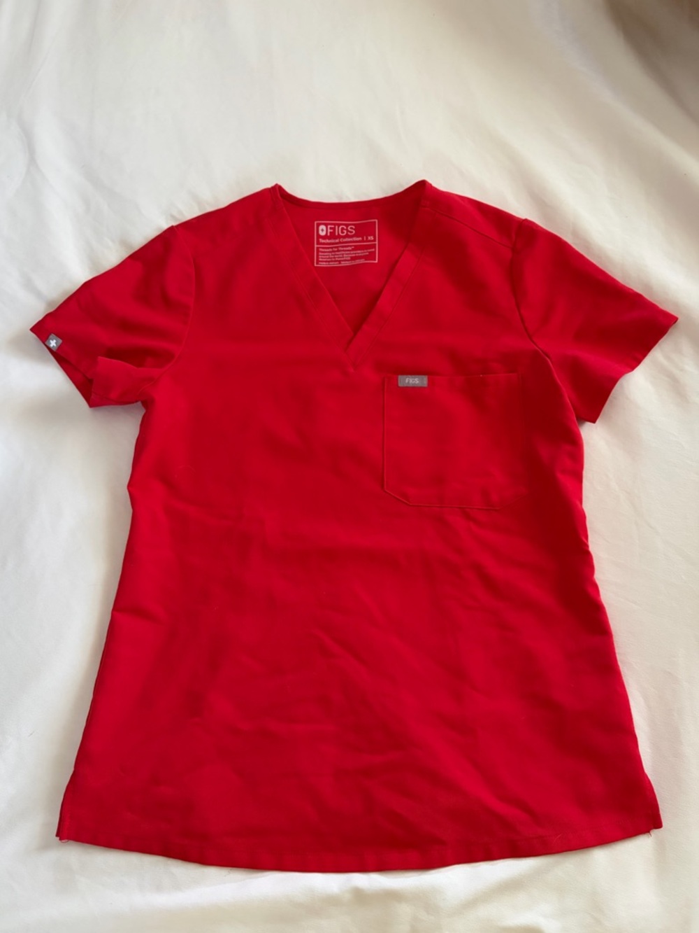 Figs XS Scrub Top - Red